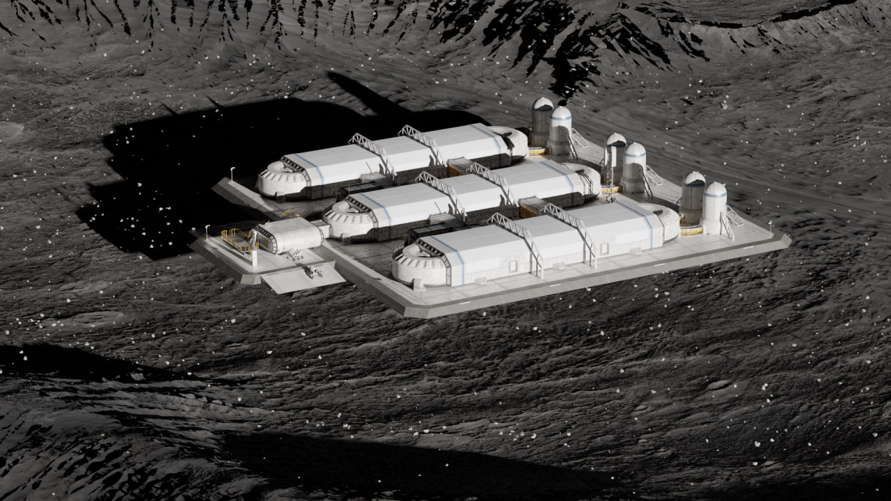 3D Render of a lunar base, concept